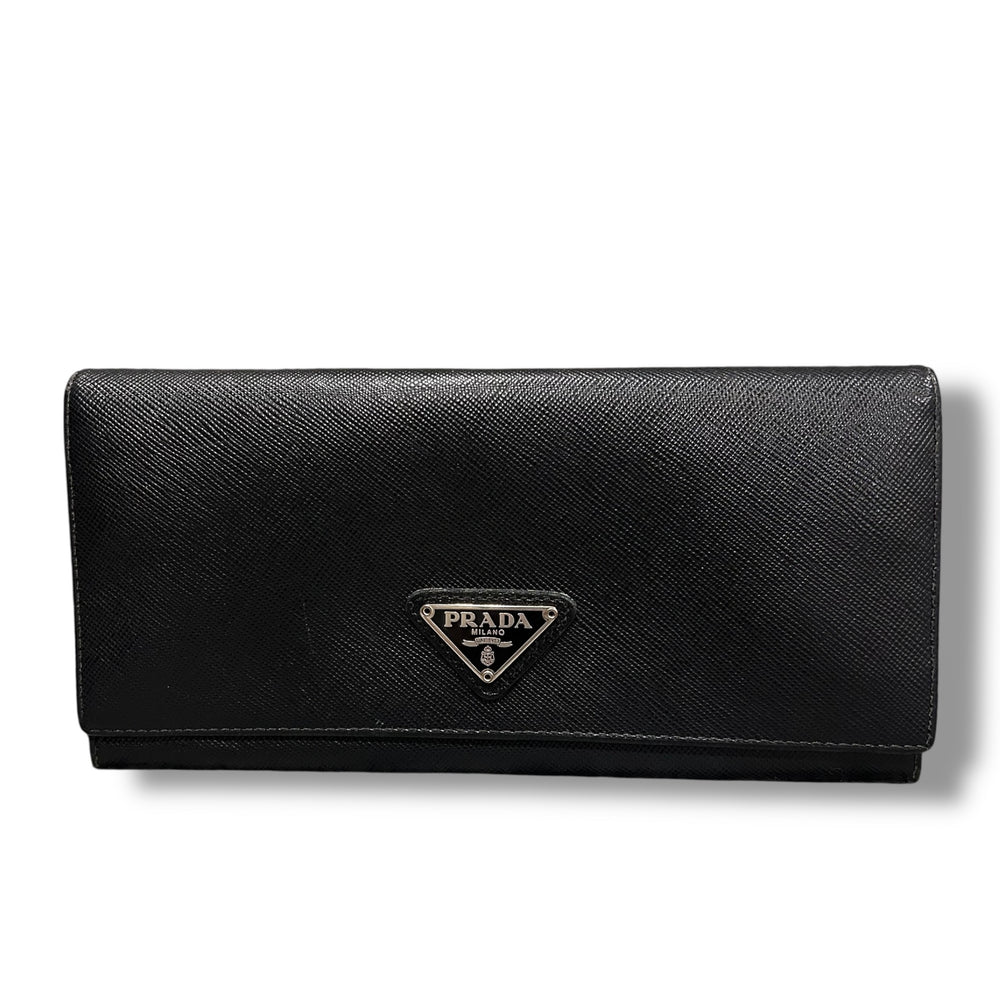 PRADA プラダ サフィアーノ 三角ロゴ 長財布 トライアングル ブラック
