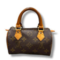 LOUISVUITTON ヴィトン ミニスピーディ モノグラム ハンドバッグ ブラウン ヌメ革