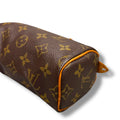 LOUISVUITTON ヴィトン ミニスピーディ モノグラム ハンドバッグ ブラウン ヌメ革