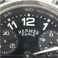 美品 HERMES エルメス クリッパー クロノ デイト 腕時計 ブラック文字盤 ボーイズ ユニセックス