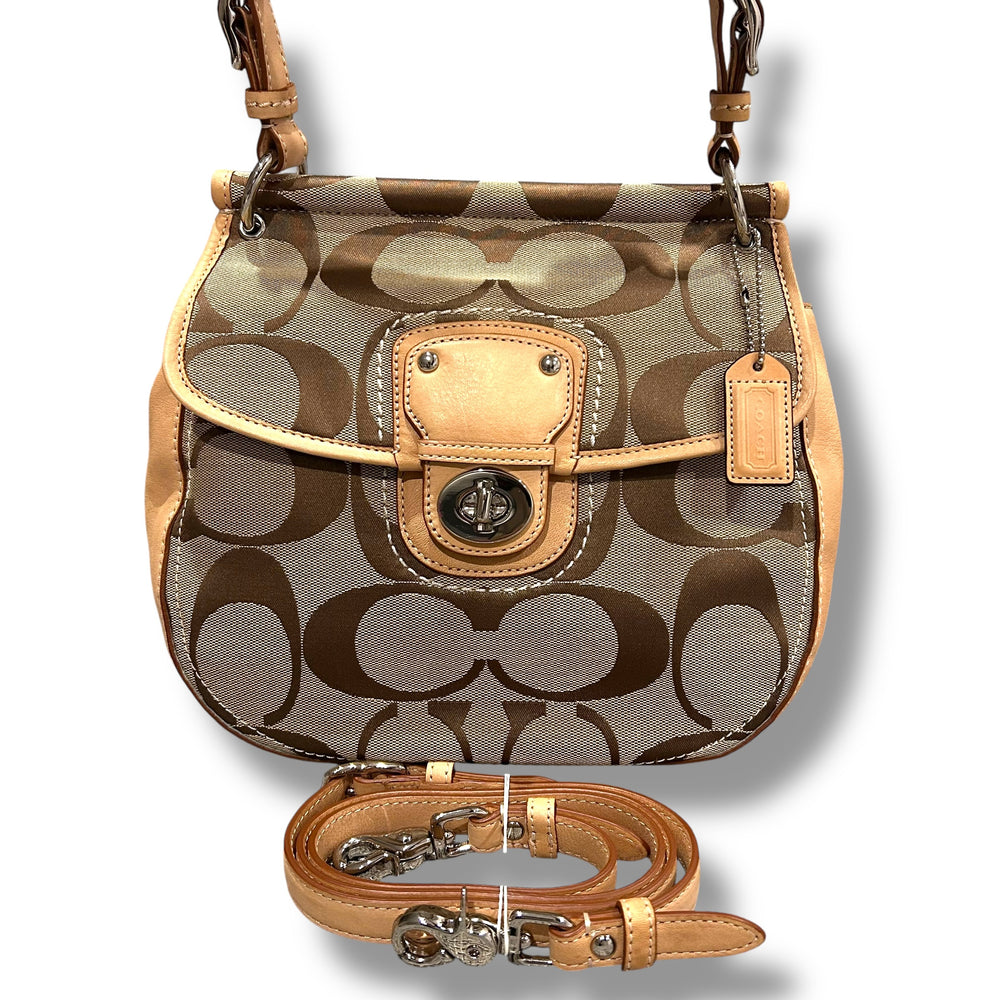 美品 COACH コーチ 2way ハンドバッグ ショルダー シグネチャー柄 レディース