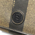 美品 FENDI フェンディ 長財布 ペカン ストライプ メンズ レディース