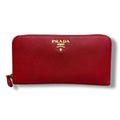 極美品 PRADA プラダ サフィアーノ 長財布 ジッピー レッド レディース