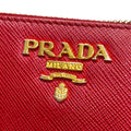 極美品 PRADA プラダ サフィアーノ 長財布 ジッピー レッド レディース