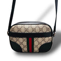 未使用級 GUCCI グッチ ショルダーバッグ シェリーライン ブラック PVC